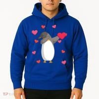 Dabbing Penguin Valentine's Day Love Heart Dance Pose Cute Gift Hoodie thumb 2
