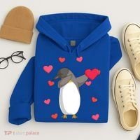 Dabbing Penguin Valentine's Day Love Heart Dance Pose Cute Gift Hoodie thumb 4