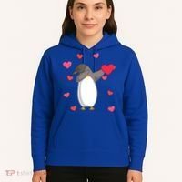 Dabbing Penguin Valentine's Day Love Heart Dance Pose Cute Gift Hoodie thumb 5