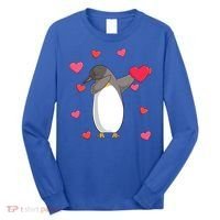 Dabbing Penguin Valentine's Day Love Heart Dance Pose Cute Gift Long Sleeve Shirt thumb 0