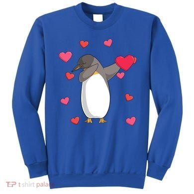 Dabbing Penguin Valentine's Day Love Heart Dance Pose Cute Gift Sweatshirt