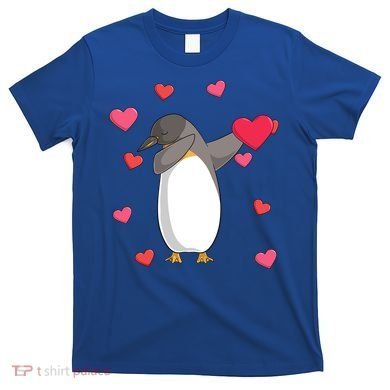 Dabbing Penguin Valentine's Day Love Heart Dance Pose Cute Gift T-Shirt