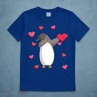 Dabbing Penguin Valentine's Day Love Heart Dance Pose Cute Gift T-Shirt thumb 5