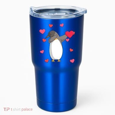 Dabbing Penguin Valentine's Day Love Heart Dance Pose Cute Gift Tumbler