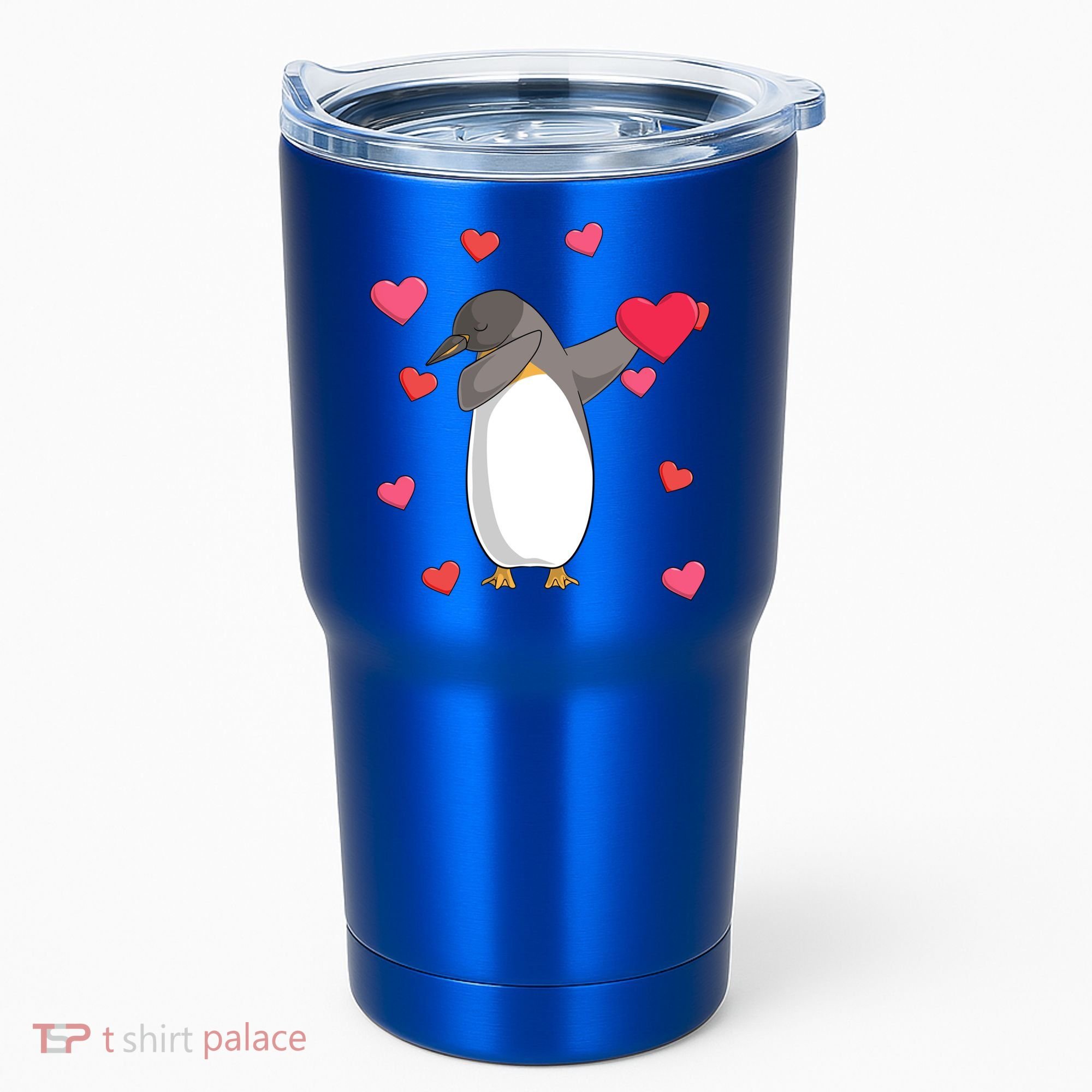 Dabbing Penguin Valentine's Day Love Heart Dance Pose Cute Gift Tumbler