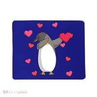 Dabbing Penguin Valentine's Day Love Heart Dance Pose Cute Gift Mousepad thumb 0