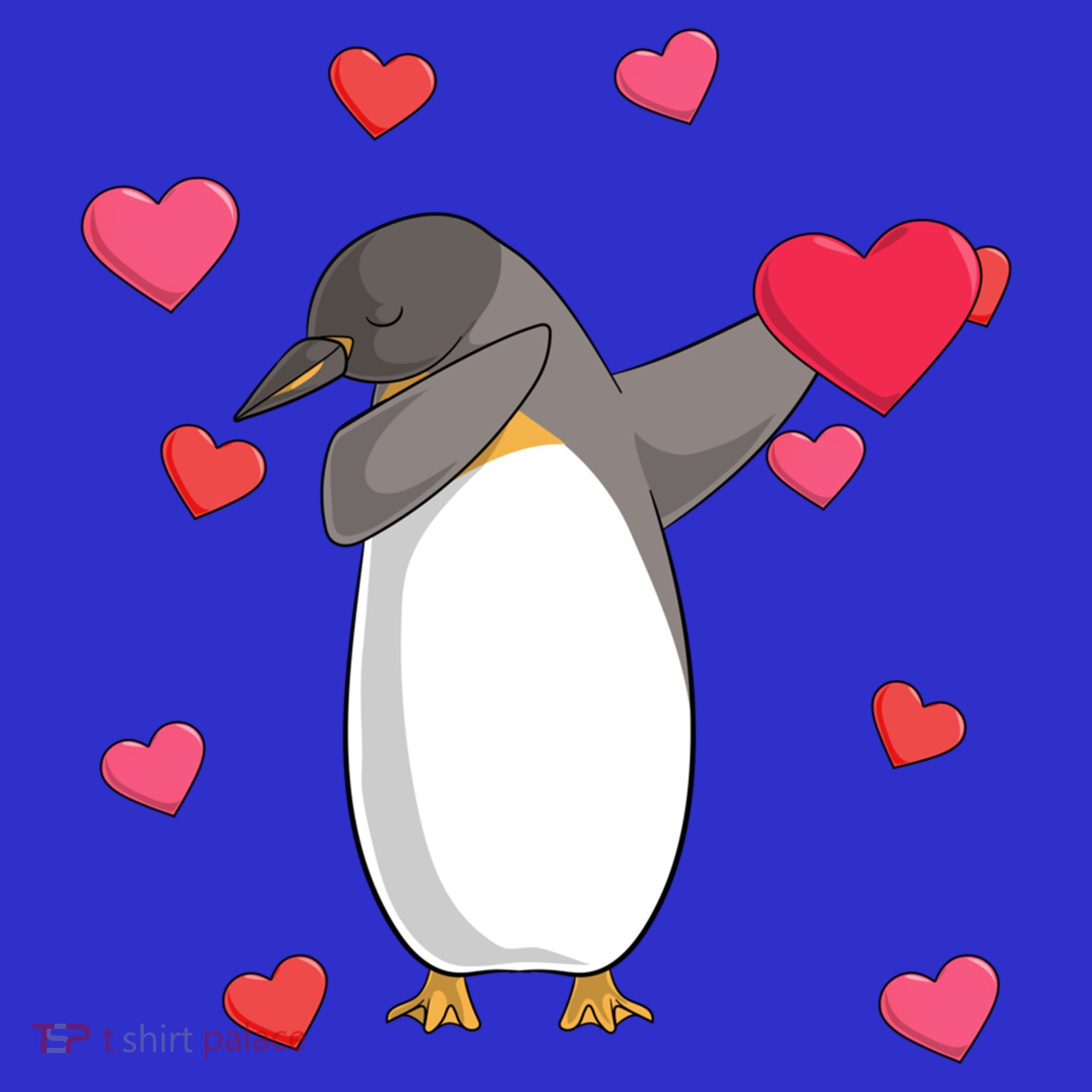 Dabbing Penguin Valentine's Day Love Heart Dance Pose Cute Gift Mousepad