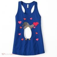 Dabbing Penguin Valentine's Day Love Heart Dance Pose Cute Gift Women's Tank Top thumb 0