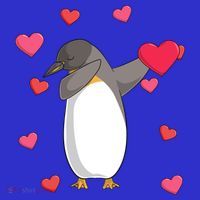 Dabbing Penguin Valentine's Day Love Heart Dance Pose Cute Gift Baby Bodysuit thumb 2