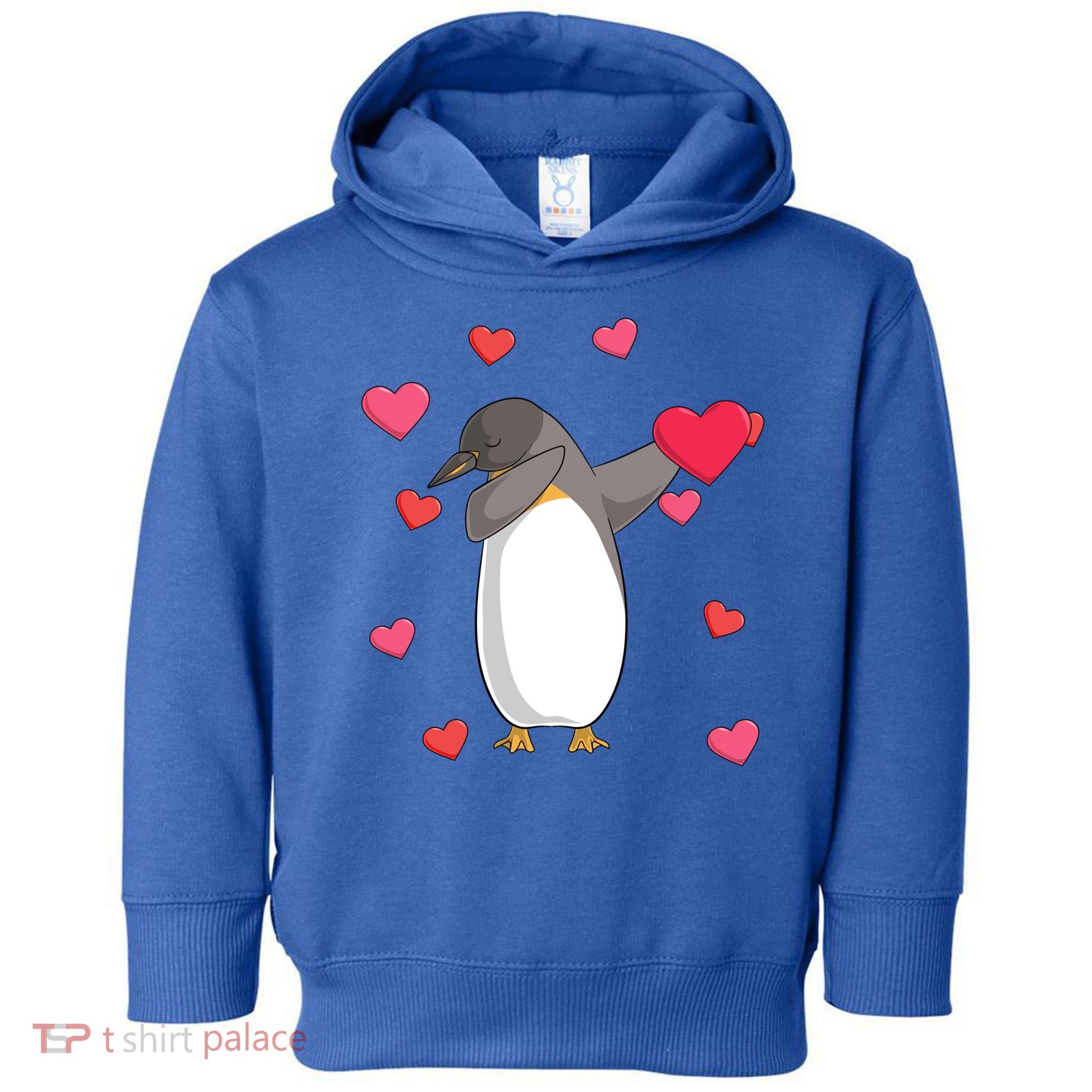 Dabbing Penguin Valentine's Day Love Heart Dance Pose Cute Gift Toddler Hoodie