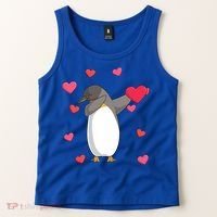 Dabbing Penguin Valentine's Day Love Heart Dance Pose Cute Gift Tank Top thumb 2