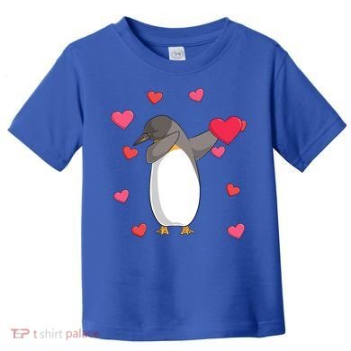 Dabbing Penguin Valentine's Day Love Heart Dance Pose Cute Gift Toddler T-Shirt