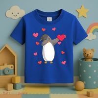 Dabbing Penguin Valentine's Day Love Heart Dance Pose Cute Gift Toddler T-Shirt thumb 3