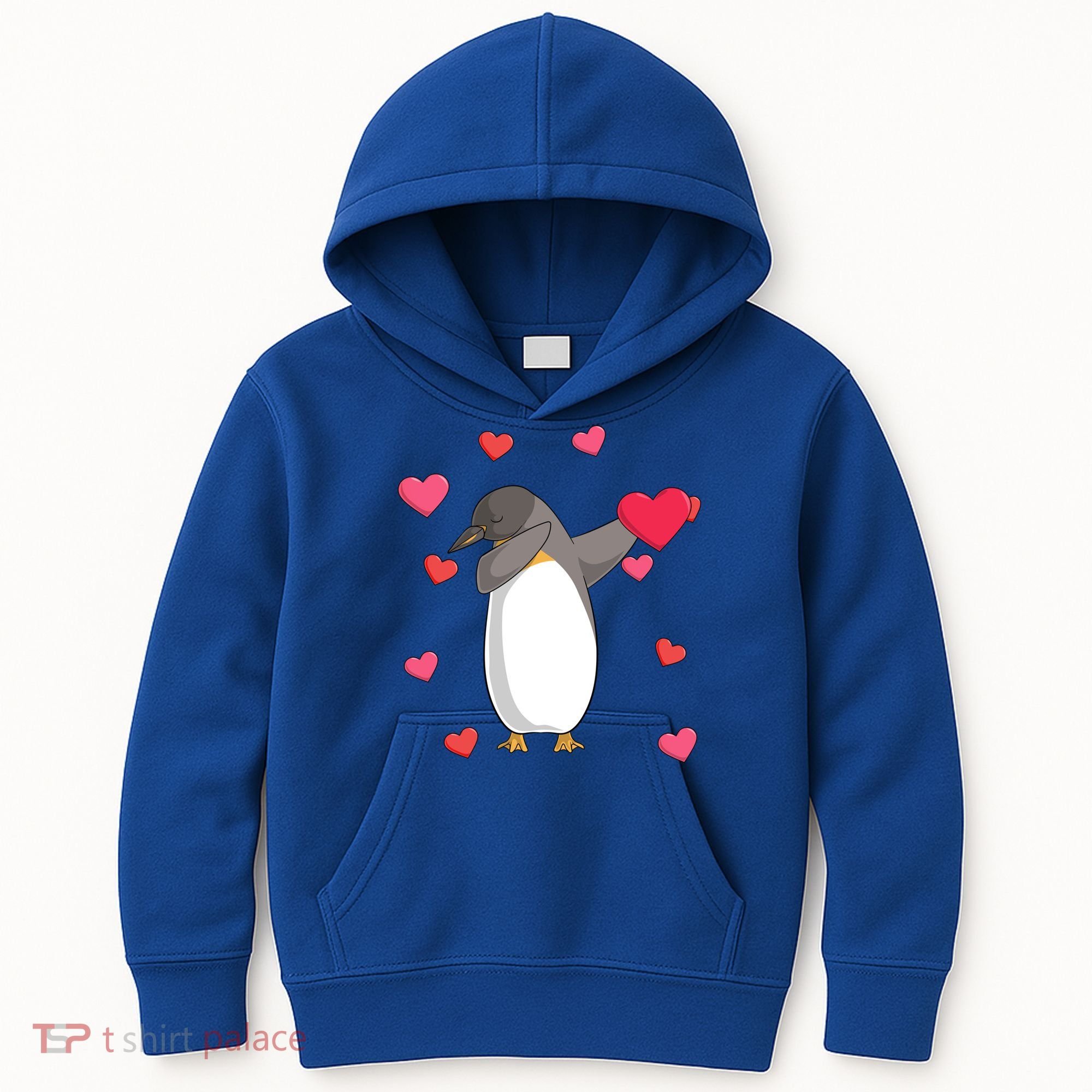Dabbing Penguin Valentine's Day Love Heart Dance Pose Cute Gift Kids Hoodie