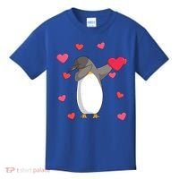 Dabbing Penguin Valentine's Day Love Heart Dance Pose Cute Gift Kids T-Shirt thumb 0