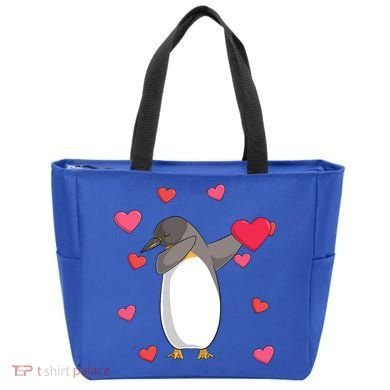 Dabbing Penguin Valentine's Day Love Heart Dance Pose Cute Gift Tote Bag