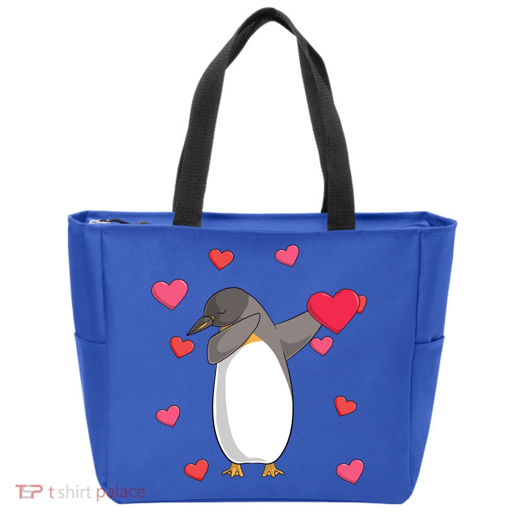 Dabbing Penguin Valentine's Day Love Heart Dance Pose Cute Gift Tote Bag