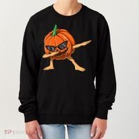 Dabbing Pumpkin With Glasses Halloween Pumpkin Dabbing Dab Gift Women's Sweatshirt thumb 0