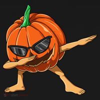 Dabbing Pumpkin With Glasses Halloween Pumpkin Dabbing Dab Gift Doggie Tank thumb 4