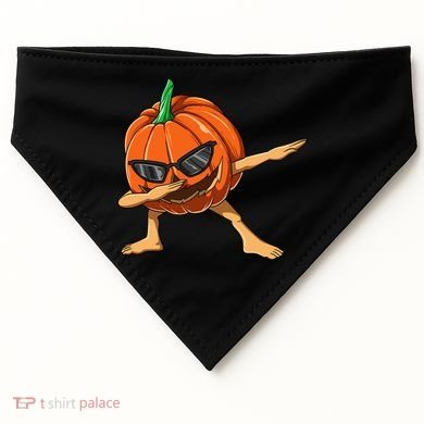 Dabbing Pumpkin With Glasses Halloween Pumpkin Dabbing Dab Gift USA-Made Doggie Bandana
