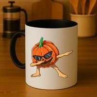 Dabbing Pumpkin With Glasses Halloween Pumpkin Dabbing Dab Gift Coffee Mug thumb 4