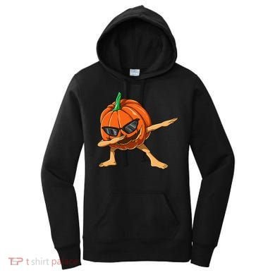 Dabbing Pumpkin With Glasses Halloween Pumpkin Dabbing Dab Gift Women's Hoodie