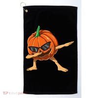Dabbing Pumpkin With Glasses Halloween Pumpkin Dabbing Dab Gift Golf Towel thumb 0