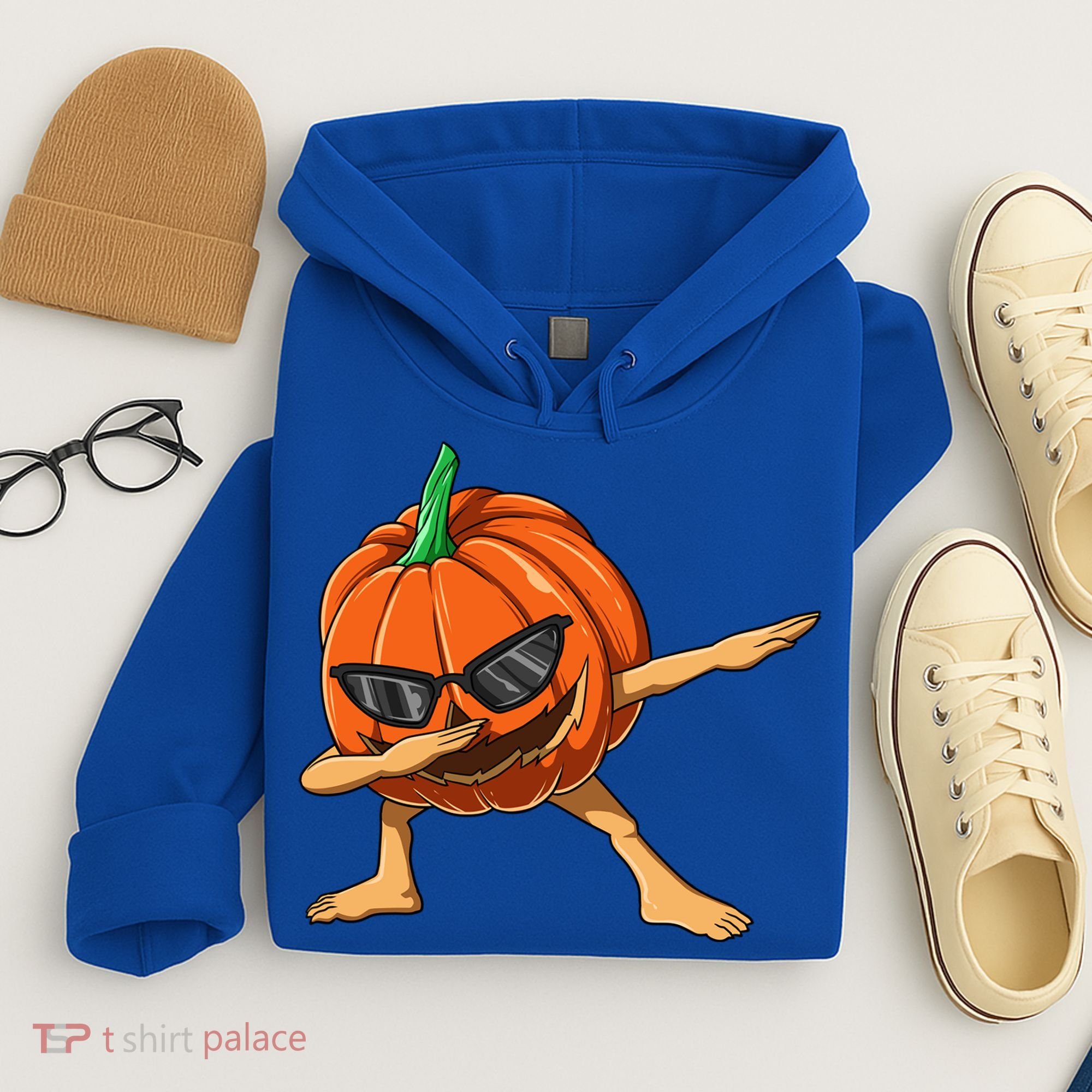 Dabbing Pumpkin With Glasses Halloween Pumpkin Dabbing Dab Gift Hoodie