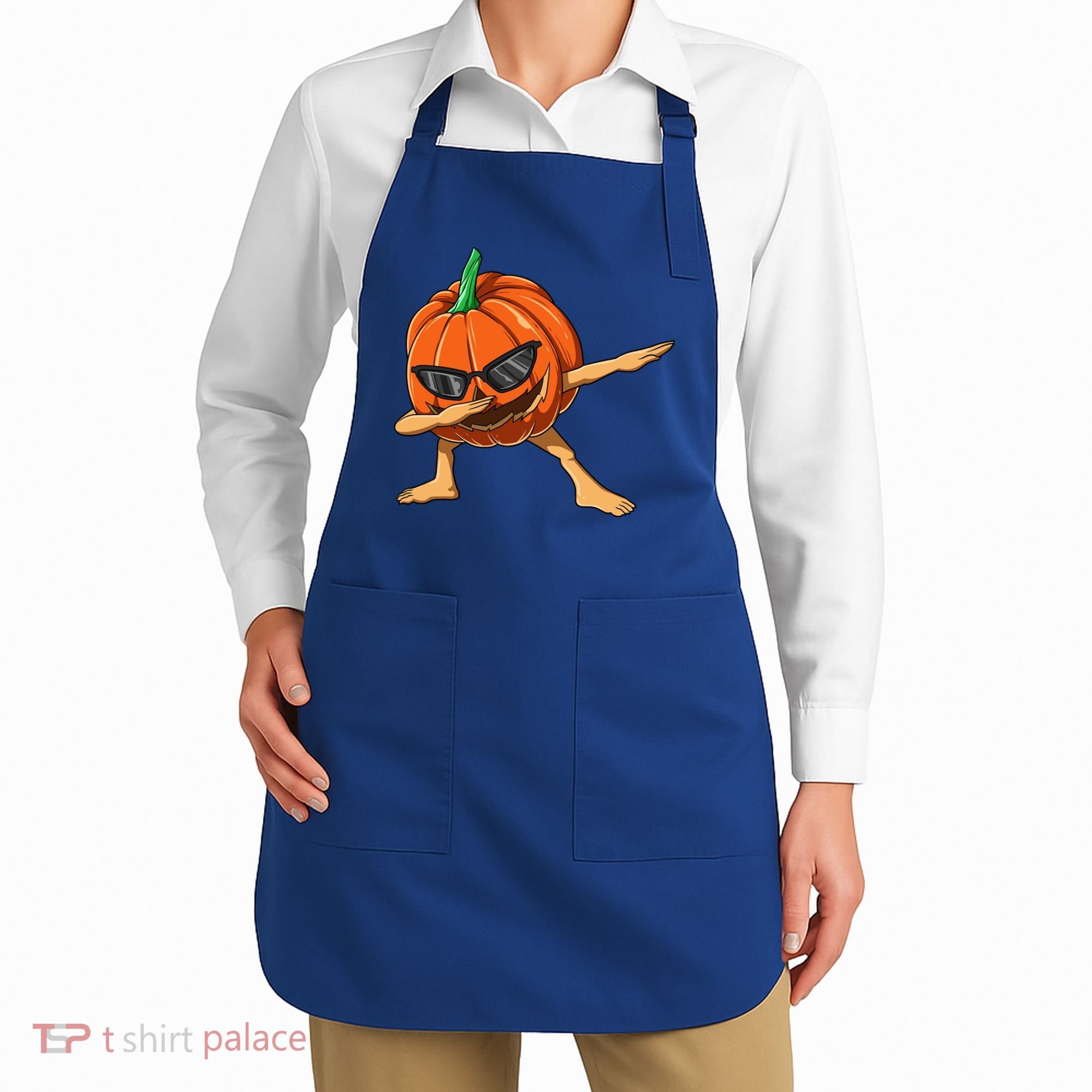 Dabbing Pumpkin With Glasses Halloween Pumpkin Dabbing Dab Gift Apron