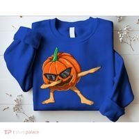 Dabbing Pumpkin With Glasses Halloween Pumpkin Dabbing Dab Gift Sweatshirt thumb 2