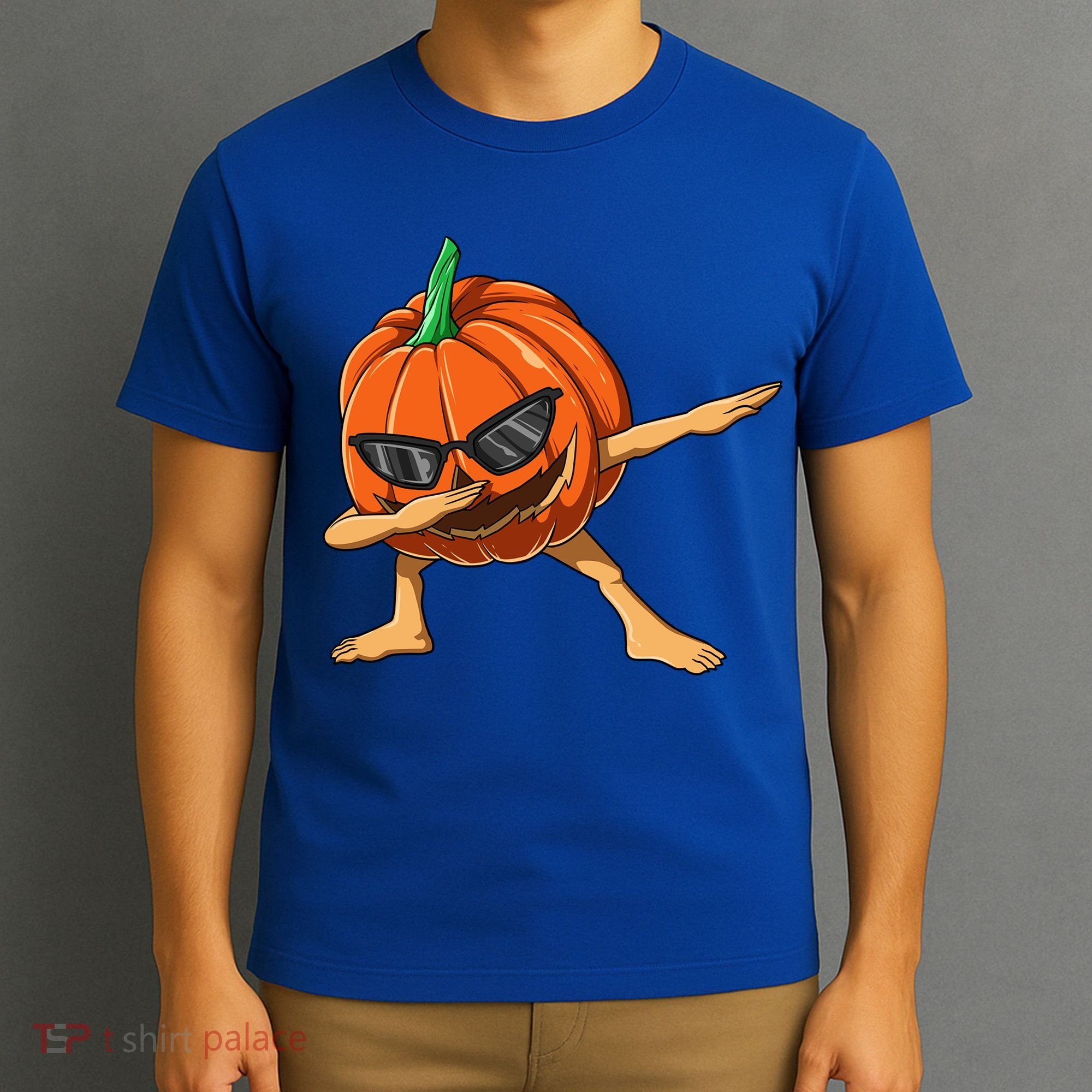 Dabbing Pumpkin With Glasses Halloween Pumpkin Dabbing Dab Gift T-Shirt