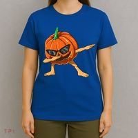 Dabbing Pumpkin With Glasses Halloween Pumpkin Dabbing Dab Gift T-Shirt thumb 4