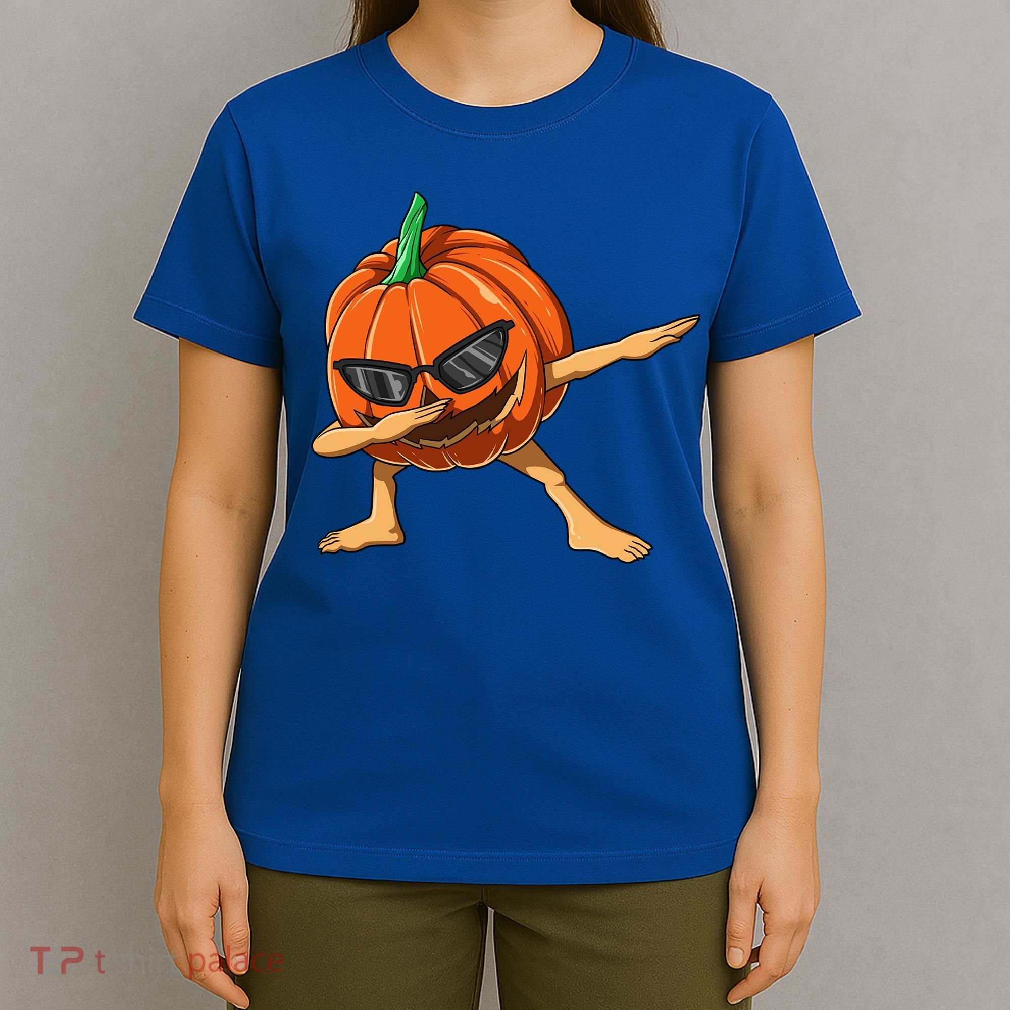 Dabbing Pumpkin With Glasses Halloween Pumpkin Dabbing Dab Gift T-Shirt