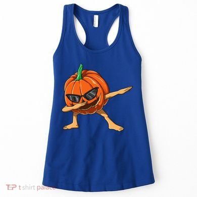 Dabbing Pumpkin With Glasses Halloween Pumpkin Dabbing Dab Gift Women's Tank Top
