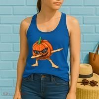 Dabbing Pumpkin With Glasses Halloween Pumpkin Dabbing Dab Gift Women's Tank Top thumb 2