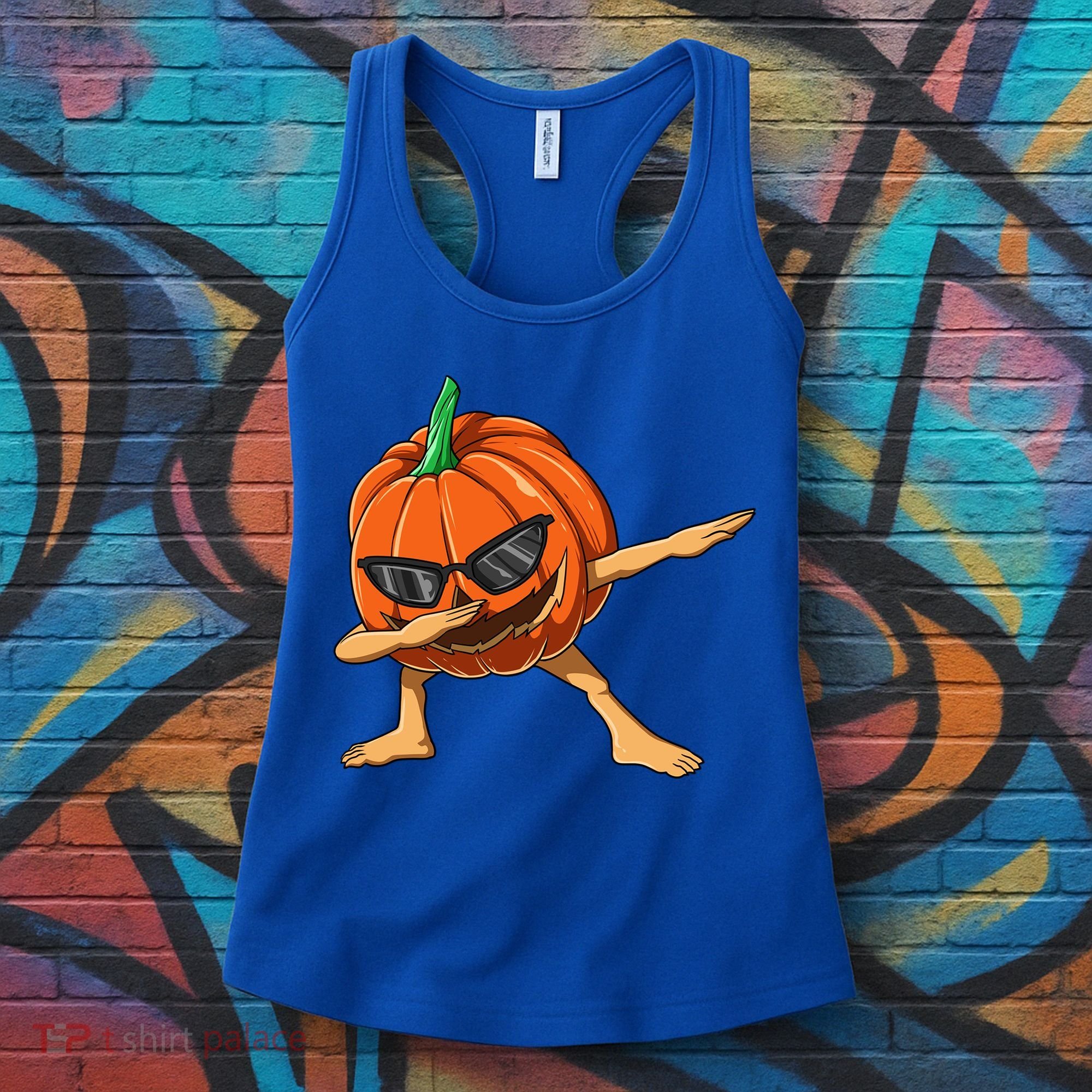 Dabbing Pumpkin With Glasses Halloween Pumpkin Dabbing Dab Gift Women's Tank Top