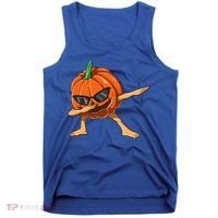 Dabbing Pumpkin With Glasses Halloween Pumpkin Dabbing Dab Gift Tank Top thumb 0