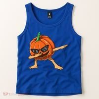 Dabbing Pumpkin With Glasses Halloween Pumpkin Dabbing Dab Gift Tank Top thumb 2