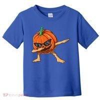 Dabbing Pumpkin With Glasses Halloween Pumpkin Dabbing Dab Gift Toddler T-Shirt thumb 0