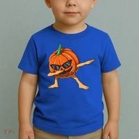 Dabbing Pumpkin With Glasses Halloween Pumpkin Dabbing Dab Gift Toddler T-Shirt thumb 2