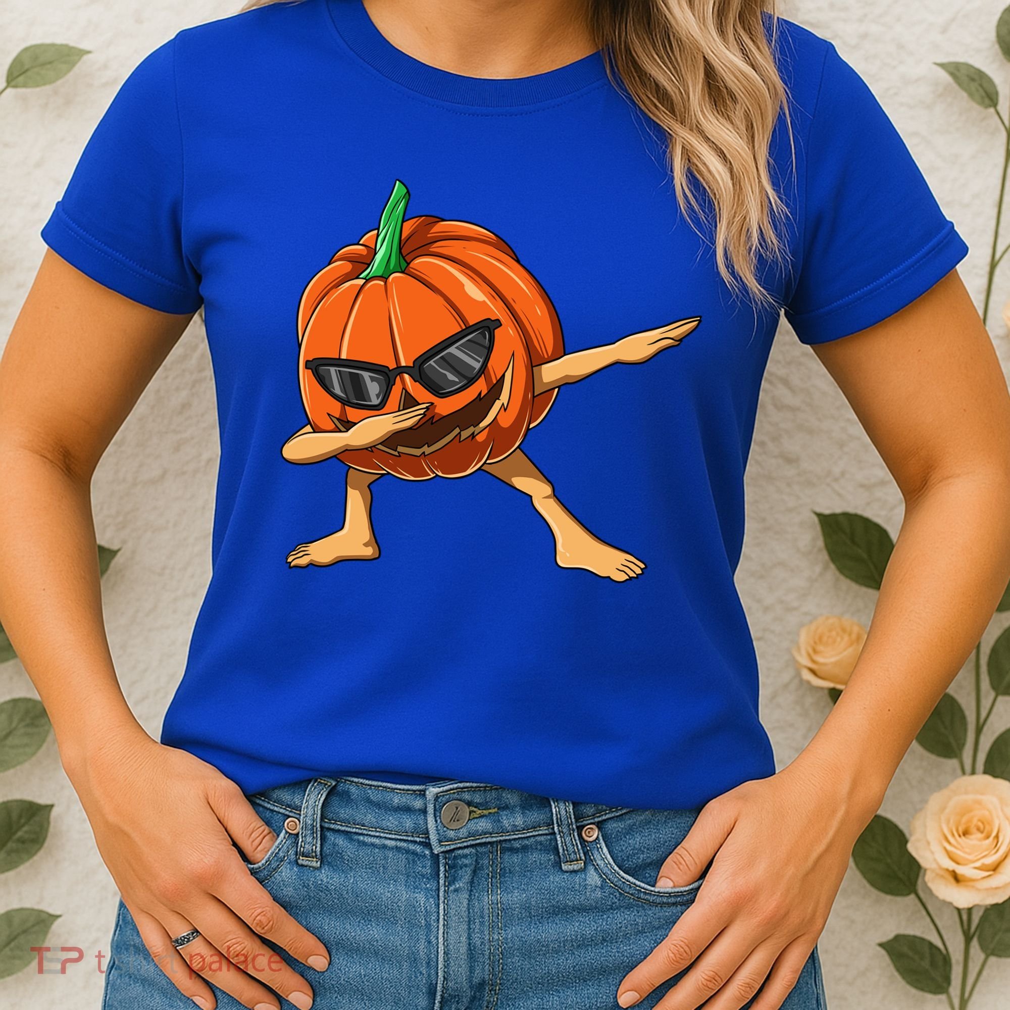 Dabbing Pumpkin With Glasses Halloween Pumpkin Dabbing Dab Gift Women's T-Shirt
