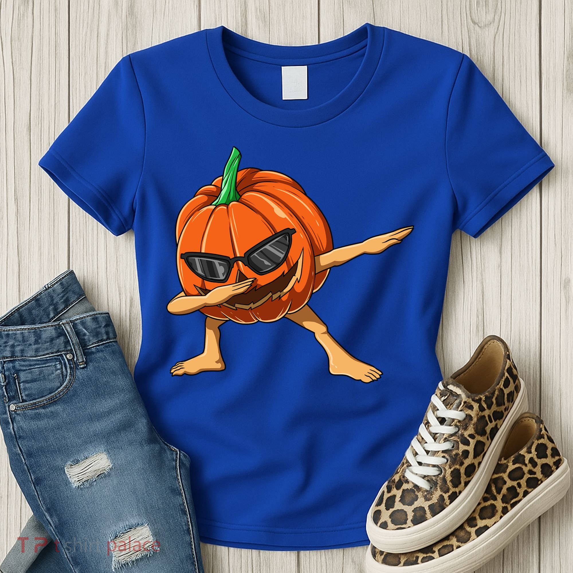 Dabbing Pumpkin With Glasses Halloween Pumpkin Dabbing Dab Gift Women's T-Shirt