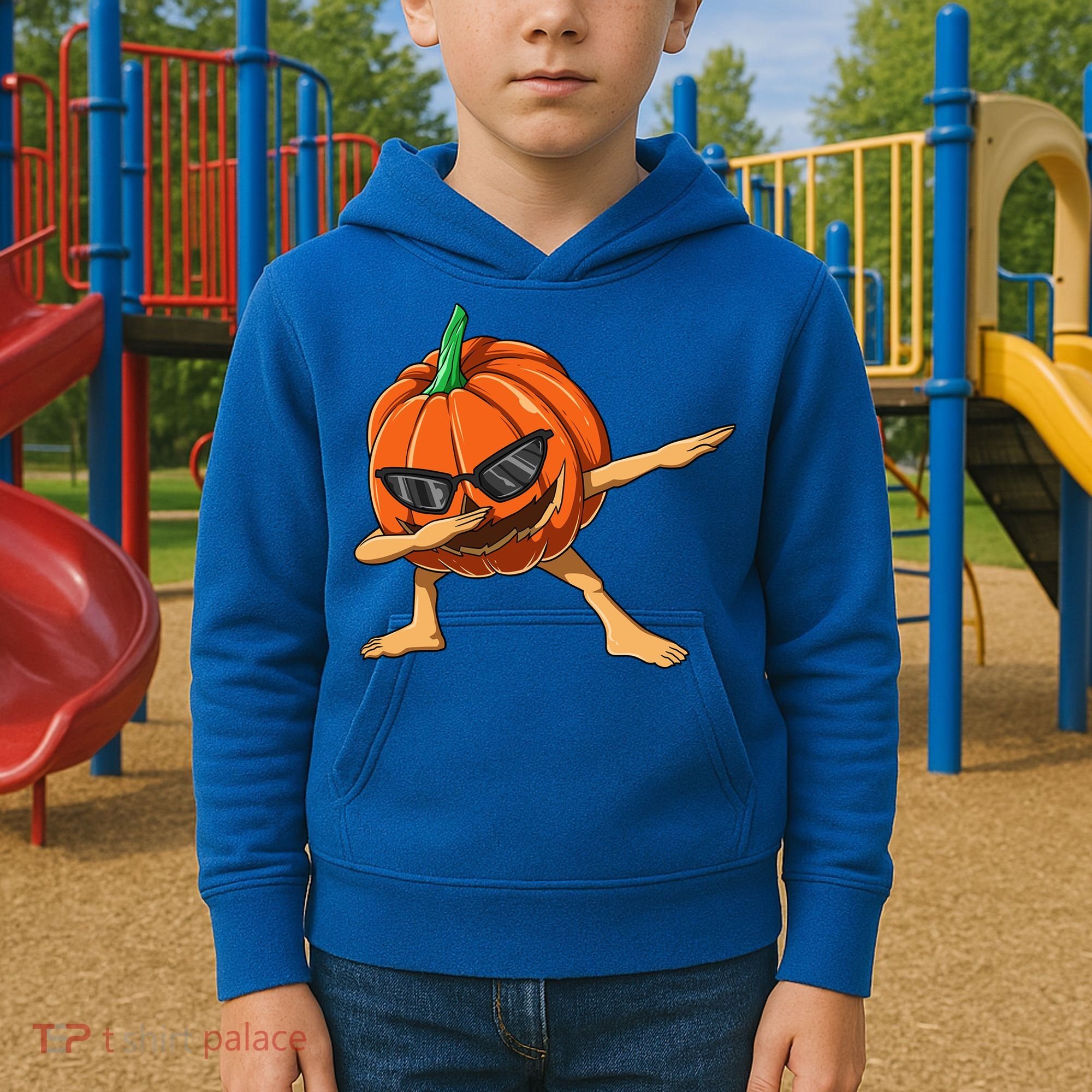 Dabbing Pumpkin With Glasses Halloween Pumpkin Dabbing Dab Gift Kids Hoodie