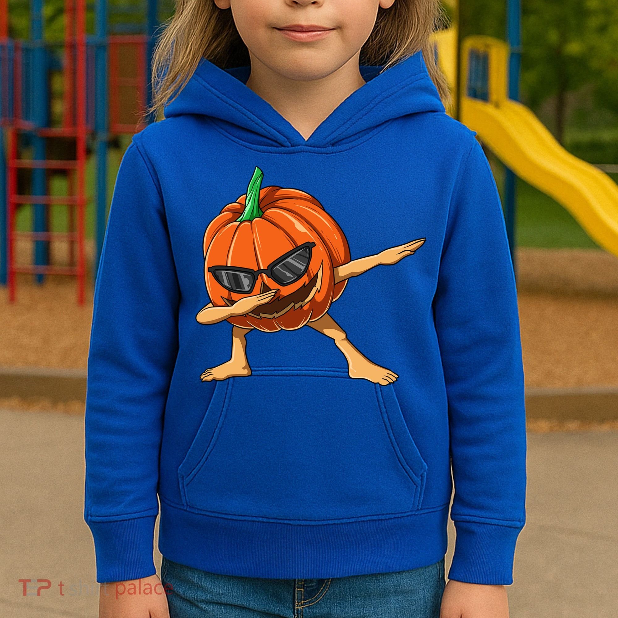 Dabbing Pumpkin With Glasses Halloween Pumpkin Dabbing Dab Gift Kids Hoodie