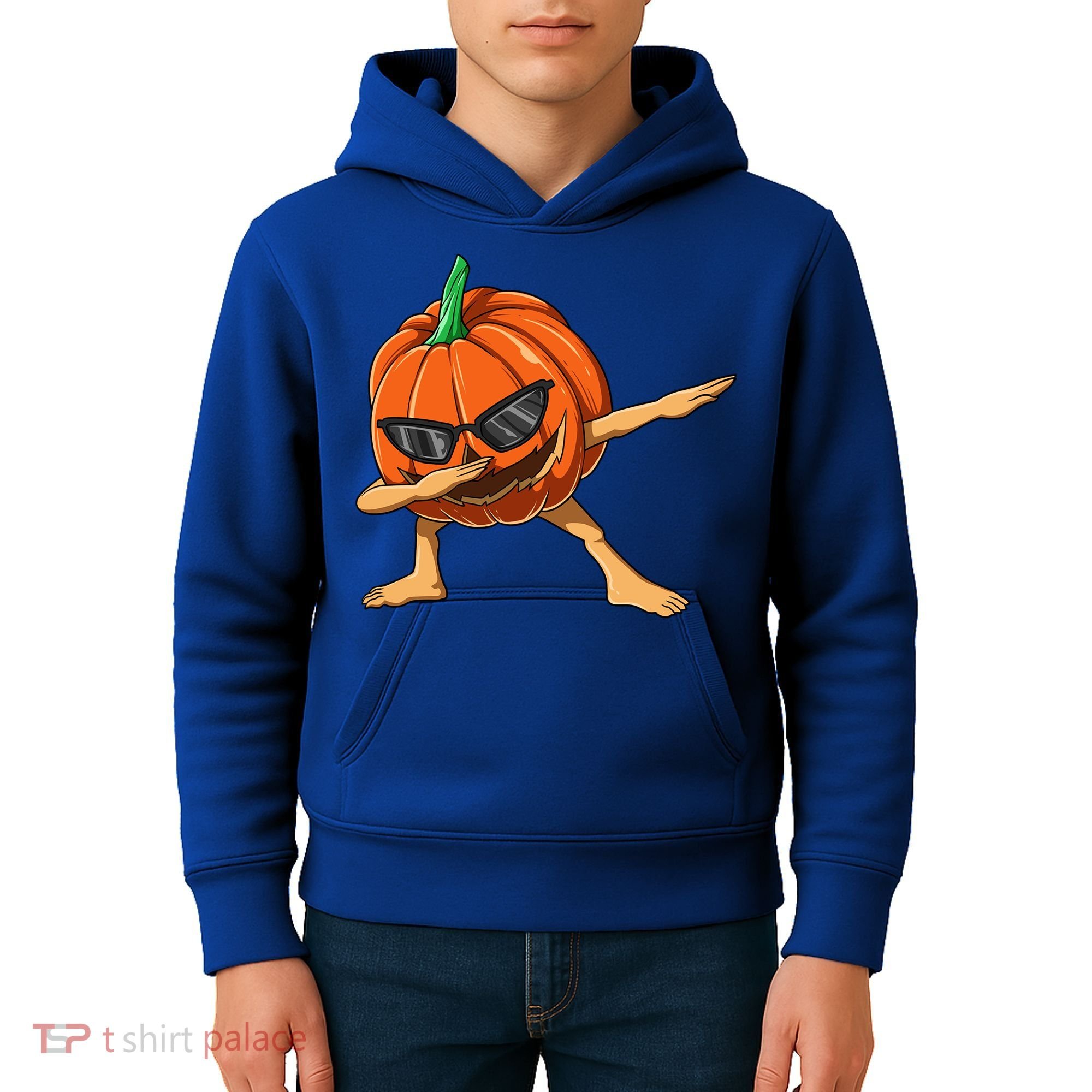 Dabbing Pumpkin With Glasses Halloween Pumpkin Dabbing Dab Gift Kids Hoodie