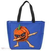 Dabbing Pumpkin With Glasses Halloween Pumpkin Dabbing Dab Gift Tote Bag thumb 0