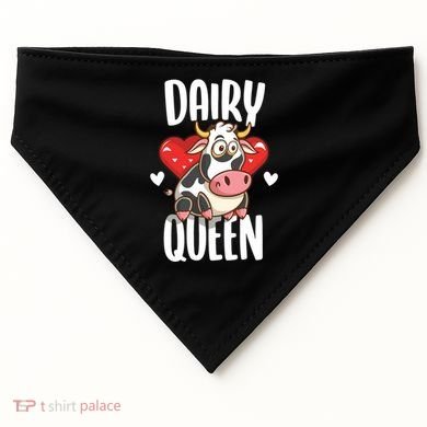 Dairy Queen Cow Farmer Gift USA-Made Doggie Bandana