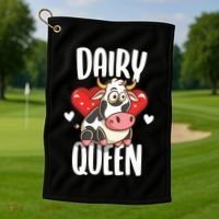 Dairy Queen Cow Farmer Gift Golf Towel thumb 1