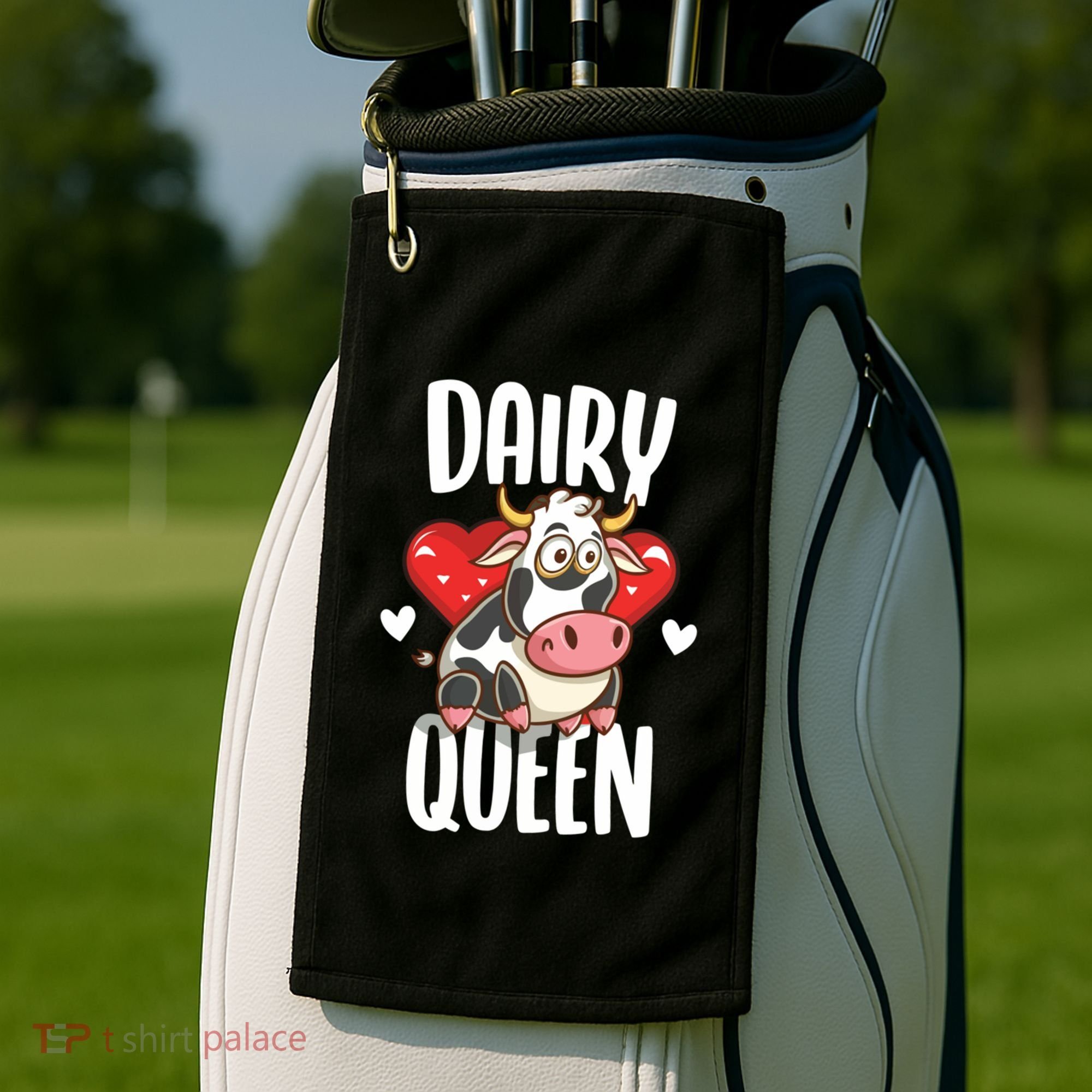 Dairy Queen Cow Farmer Gift Golf Towel