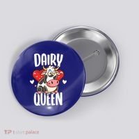 Dairy Queen Cow Farmer Gift Button thumb 0